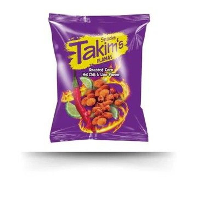 Takim&#039;s Snacks - Maïs grillés, piment fort et citrons verts 100g