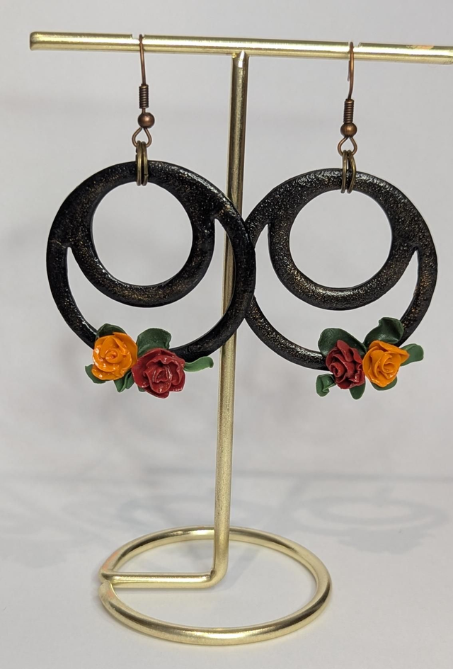 Vintage Rose Autumn Drop Earrings 