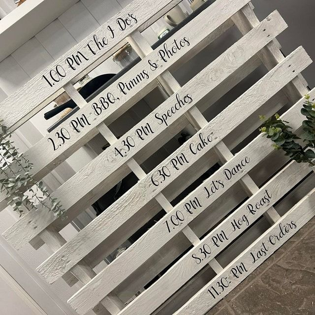 Personalised Order of Service Wedding Ceremony Vinyl Decal Sign Writing For Pallet Decoration Font 3