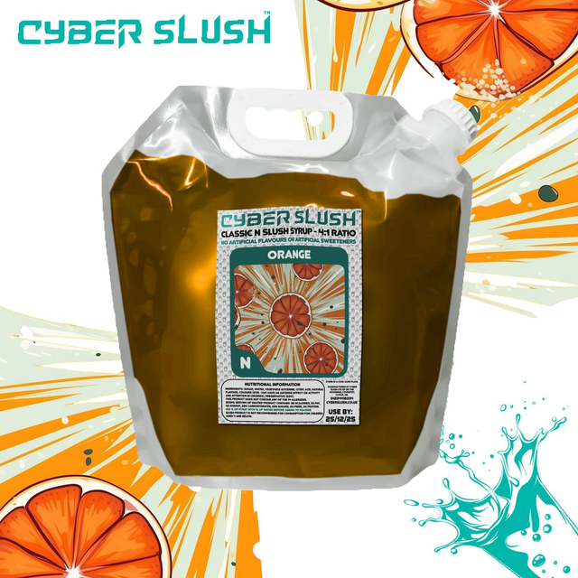 CyberSlush Orange Syrup - Natural Flavour / Natural Sweetness - 5L