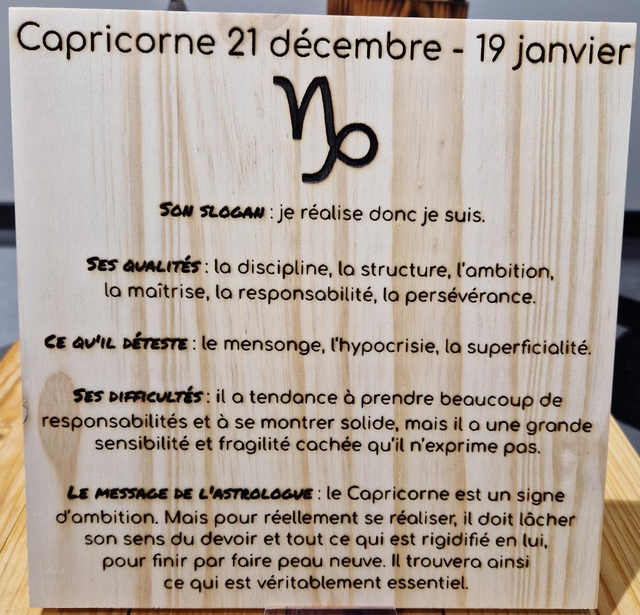 Gravure sur bois du Capricorne 