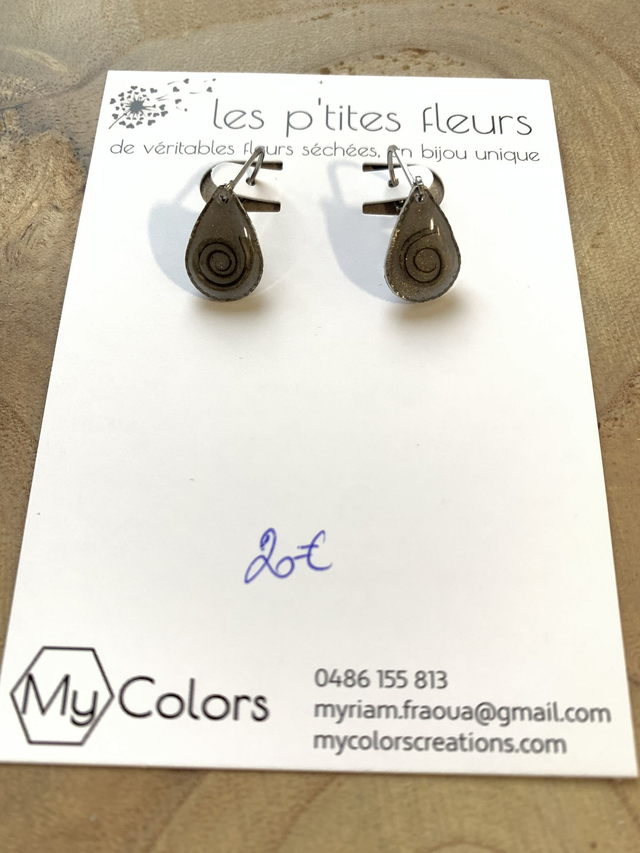 Fougères : boucles d'oreilles dormeuses