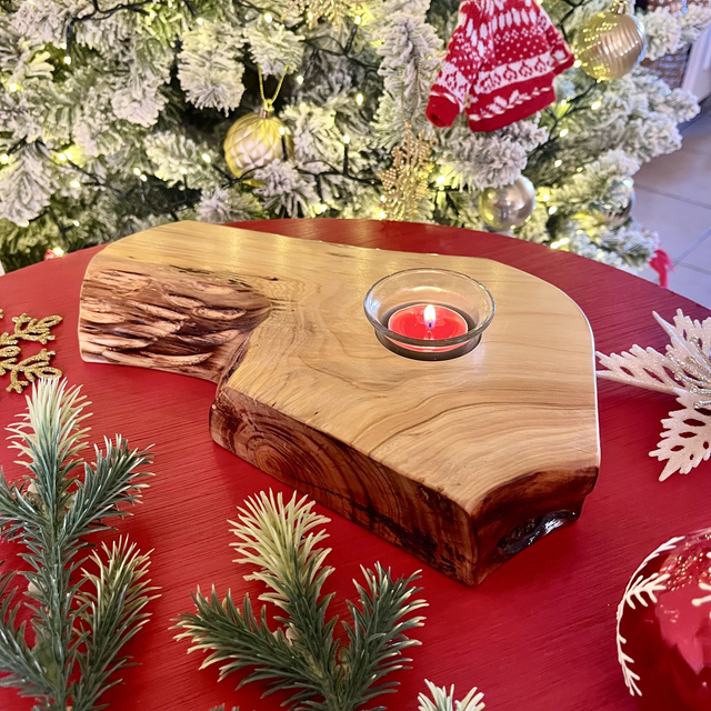 Handcrafted Cypress Wood Tealight Holder