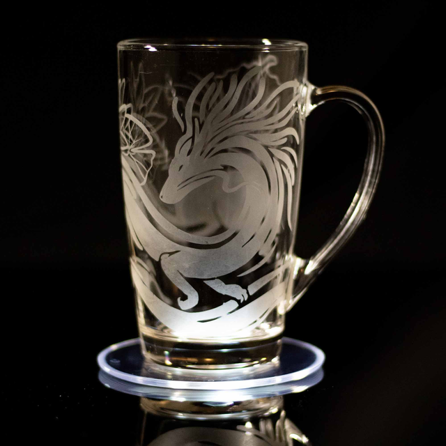 Tasse en verre - motif dragon