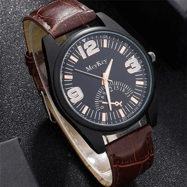 montre homme bracelet cuir marron