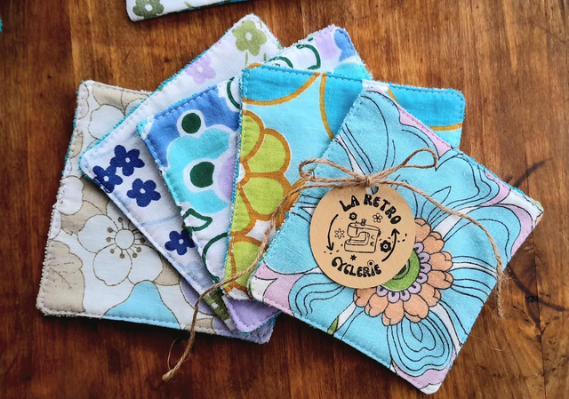 Lot 5 lingettes bleues