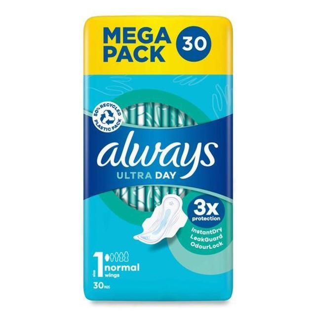 Always Ultra Sanitary Towels Size 1 Normal With Wings 30 Pads