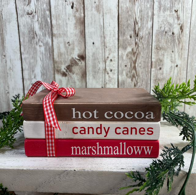 Ξύλινα διακοσμητικά βιβλία hot cocoa