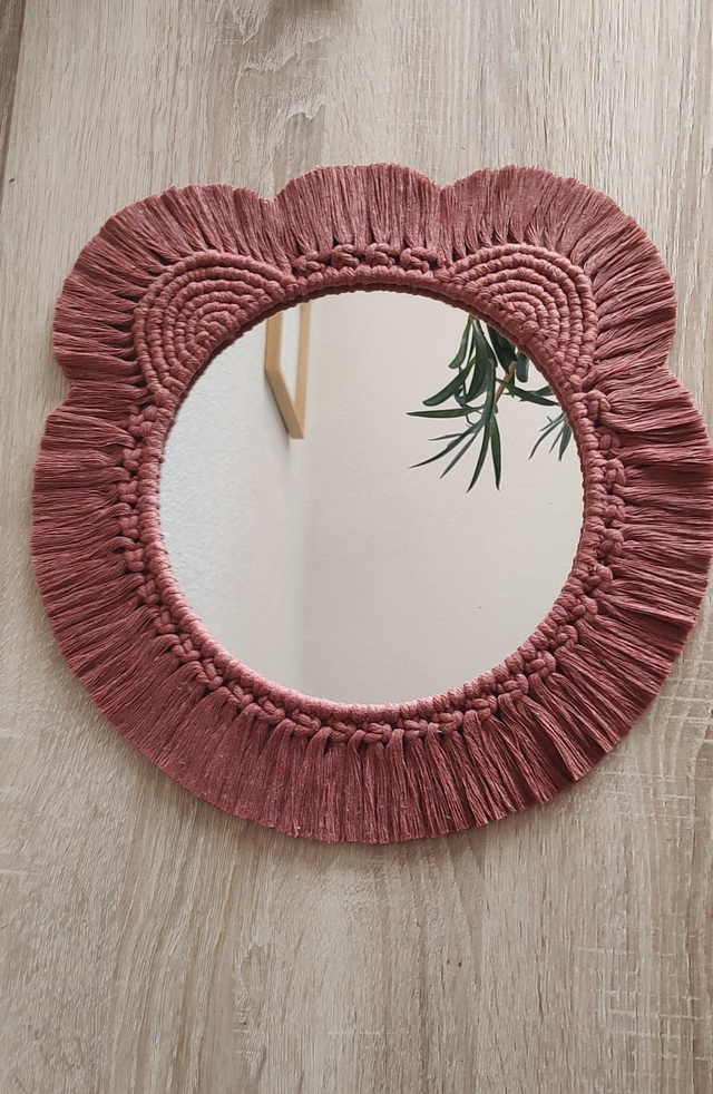 Miroir macramé ourson sunset - Déco bohème chambre bébé/enfant