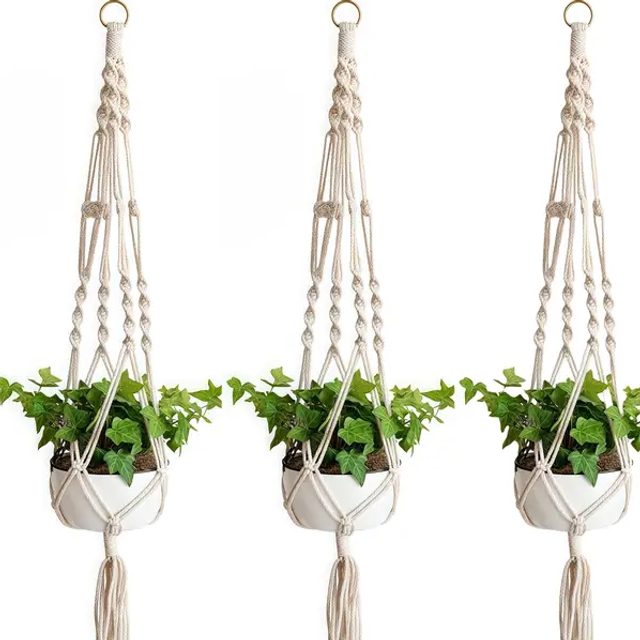 Macrame Cream Plant Hanger
