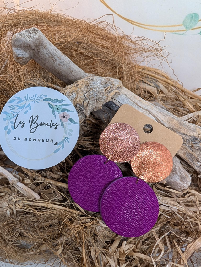 Boucles d&#039;oreilles Clips Moon violet 