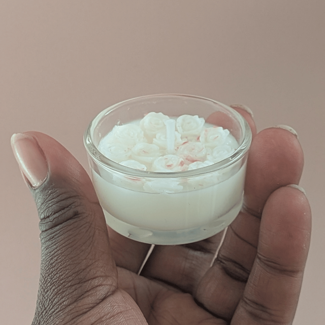 🕯️ Bougie chauffe-plat rose 16g – Musc Blanc