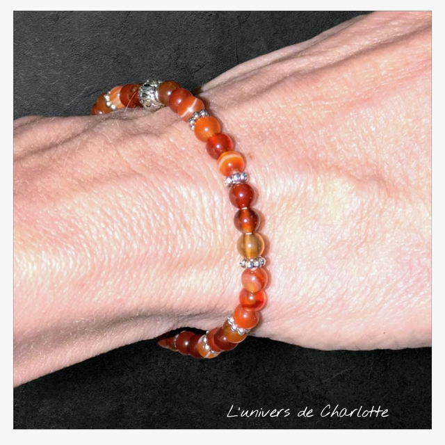 Bracelet "Cornaline" 4mm BR-100