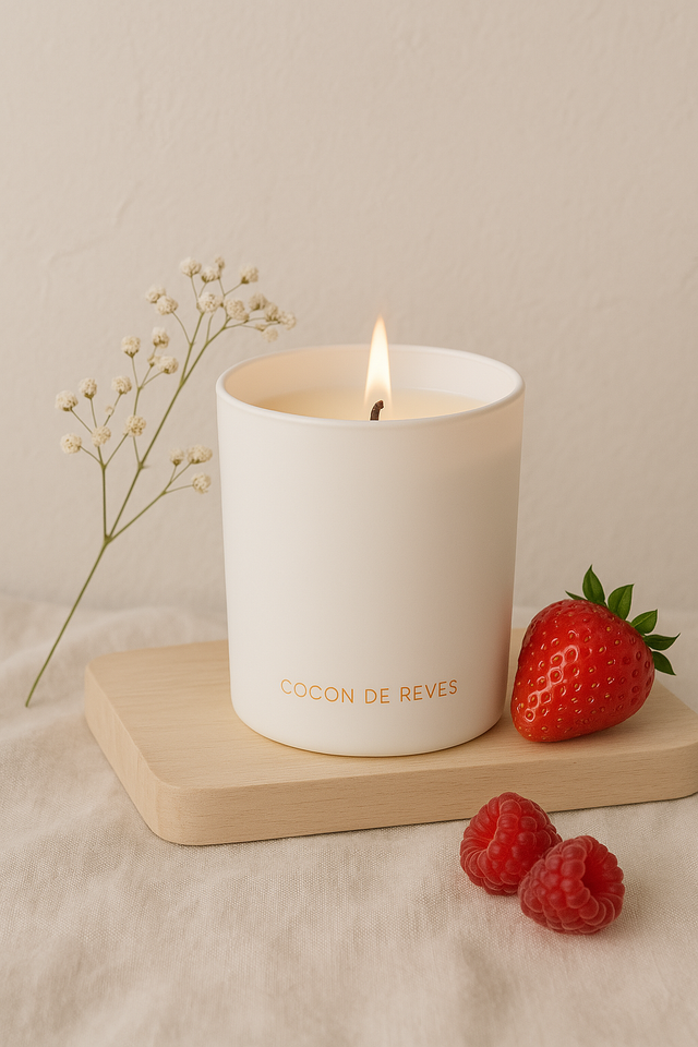 Bougie parfumée Voile d&#039;Hibiscus (Hibiscus-Fraise) 