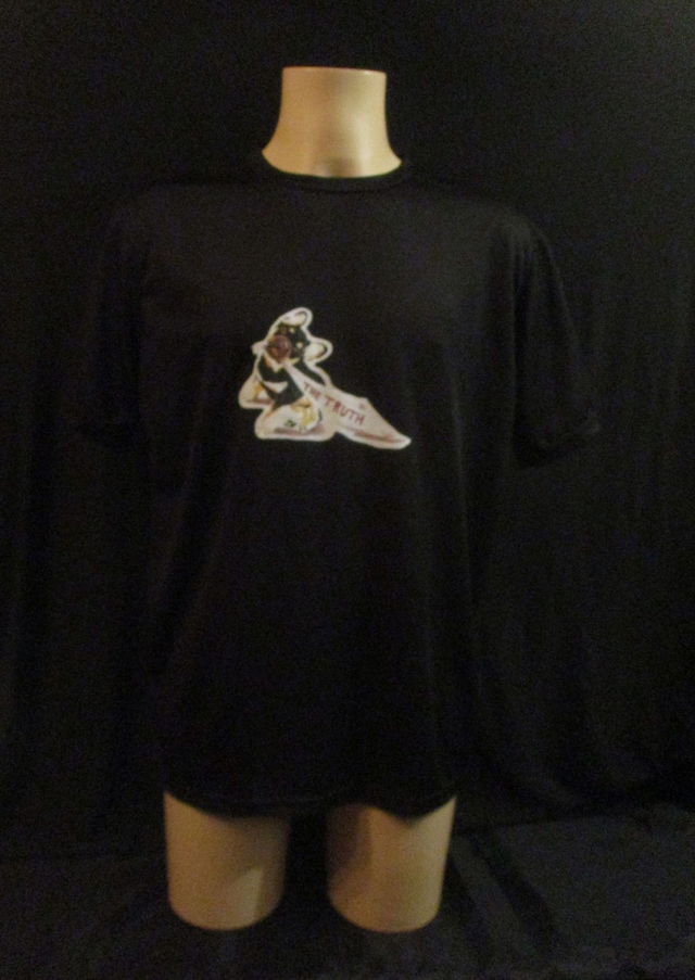 James 'The Truth' Connelly Dog Picture T-Shirt ADULT 100% Polyester Crew Neck BLACK (X-Large) Top