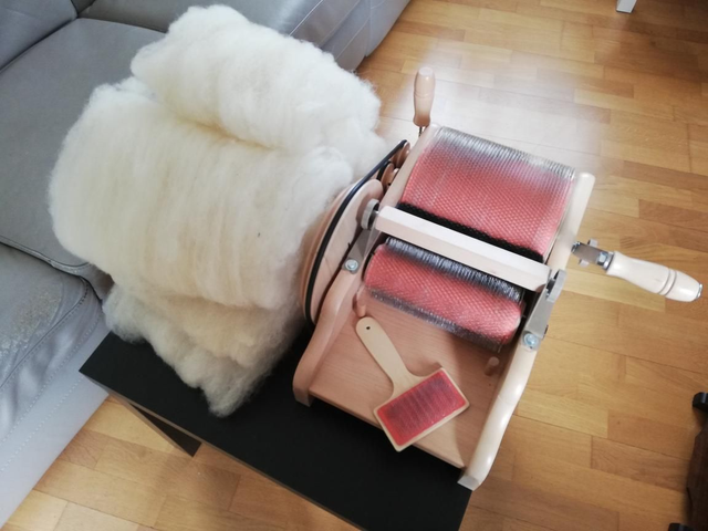 Nappe de laine cardée