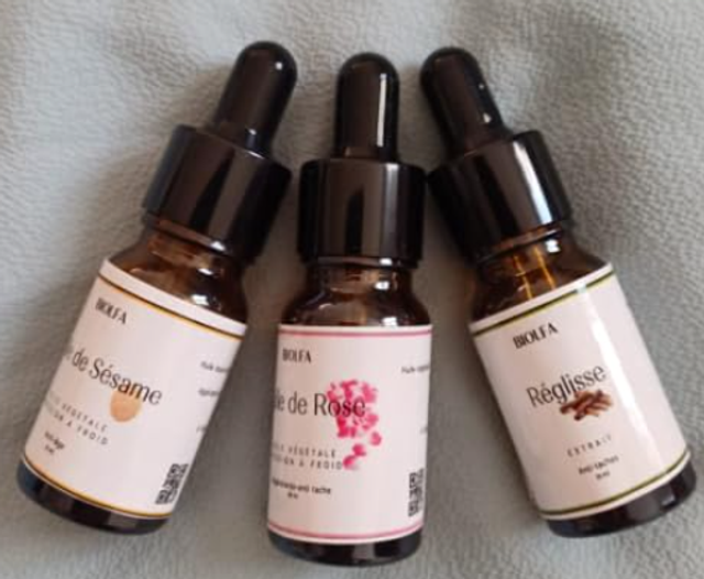 Pack Anti-Taches : Huile Végétale de Sésame, Extrait de Réglisse et Huile Végétale de Rose - Flacons de 10 mL 