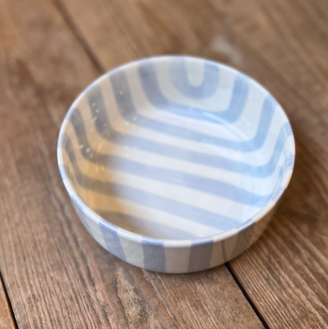 Kleine Schale - hellblau/gestreift
