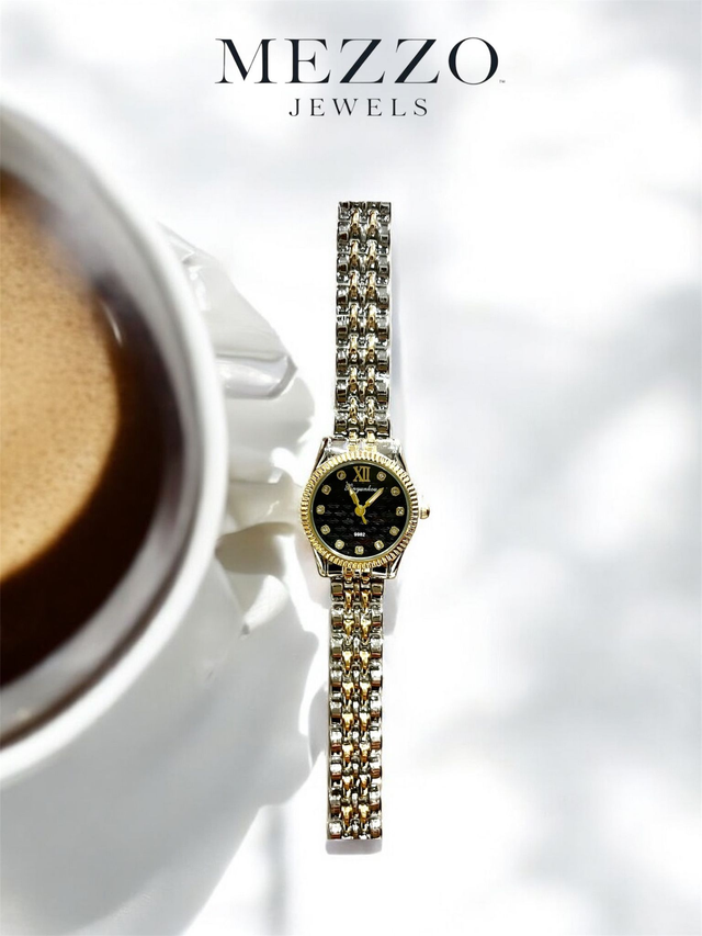 ~Erebus~ Γυναικείο Στρογγυλό Δίχρωμο Ρολόι 