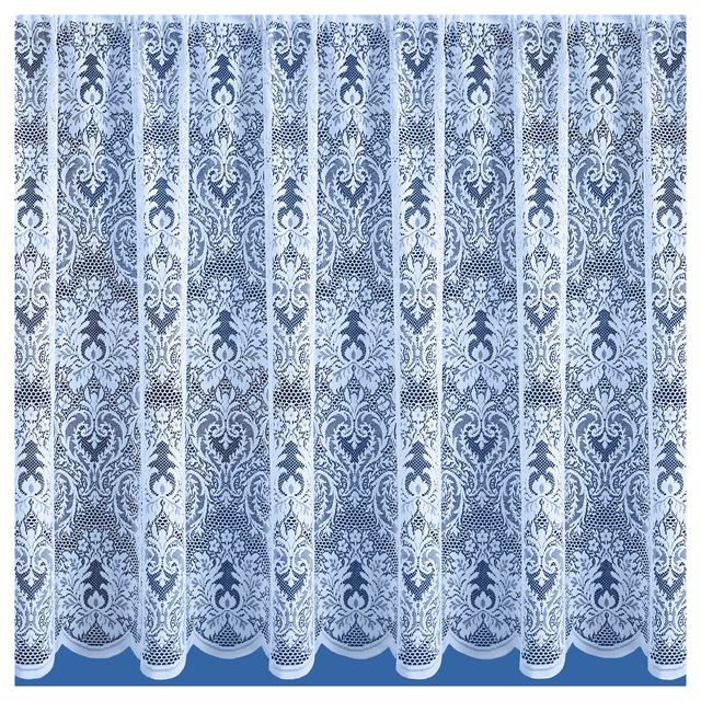 Nottingham White - Thick Traditional Heavy All Over Lace Net Curtain