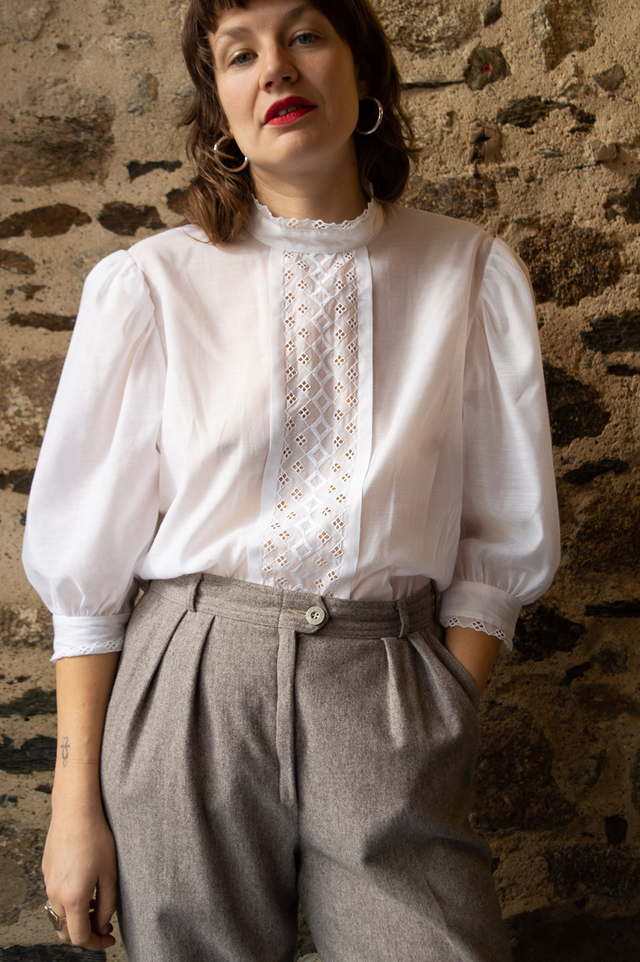 Puff Sleeved Blouse, 1970&#039;s - Size 14