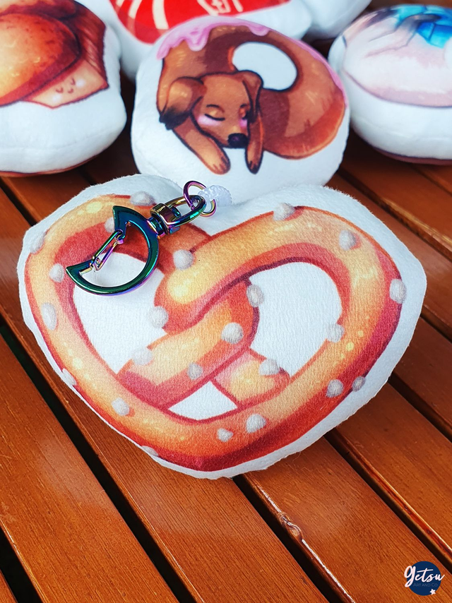 Porte-clef coussin bretzel