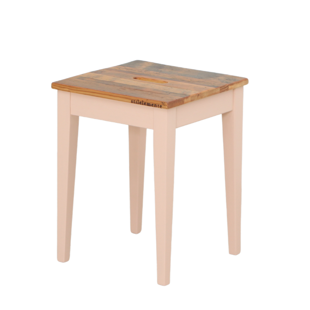 UNIK Altholz Hocker altrosa 