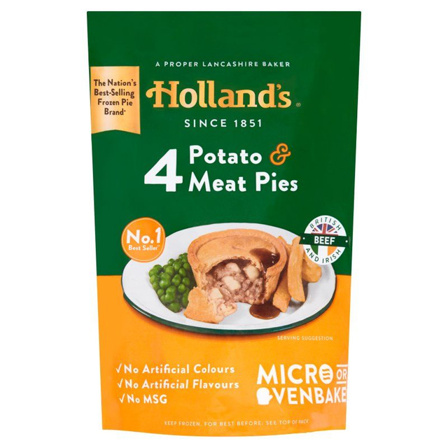 Holland's 4 Pack Potato &amp; Meat Pies 