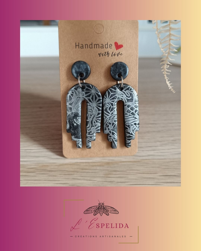 Arche noire imprimée argenté