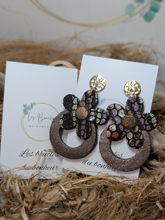 Boucles d'oreilles Baby Marguerite bronze bm1175