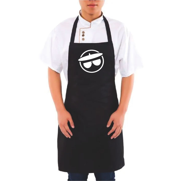 Tablier noir polycoton avec poche 