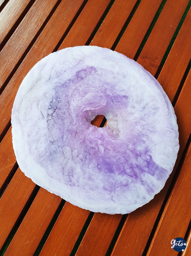 Plateau inspiration tranche d&#039;agate, violet