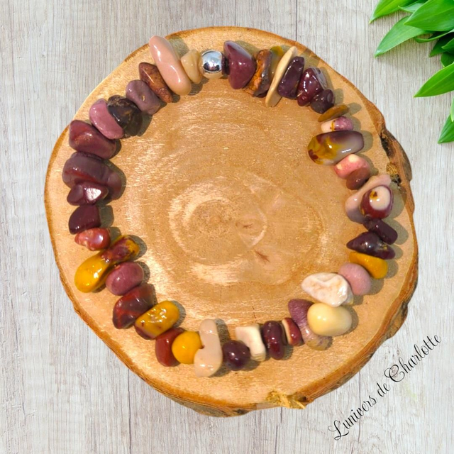 Bracelet "Jaspe mokaite" - Baroque - BR-210