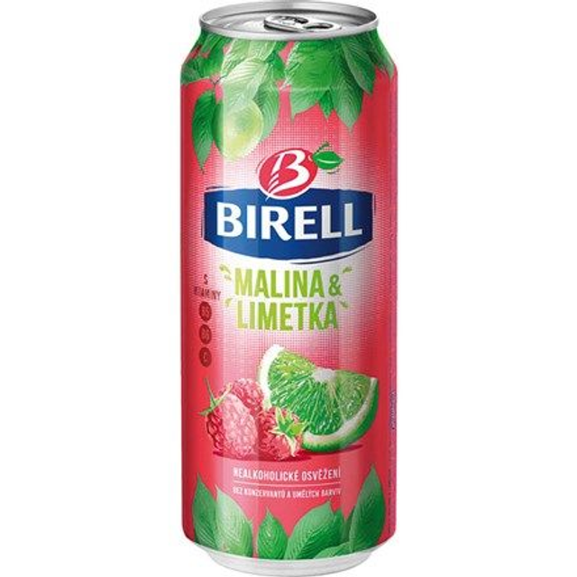 Birell malina-limetka plech 0,5l
