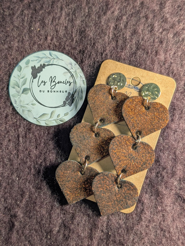 Boucles d'oreilles Ti coeur ❤️ cuivré tc006