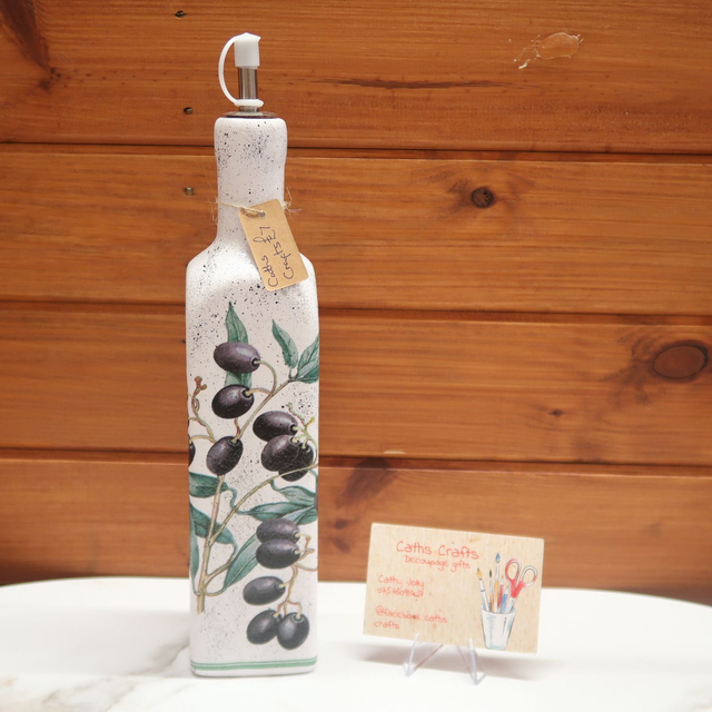 Decoupage Oil Bottle