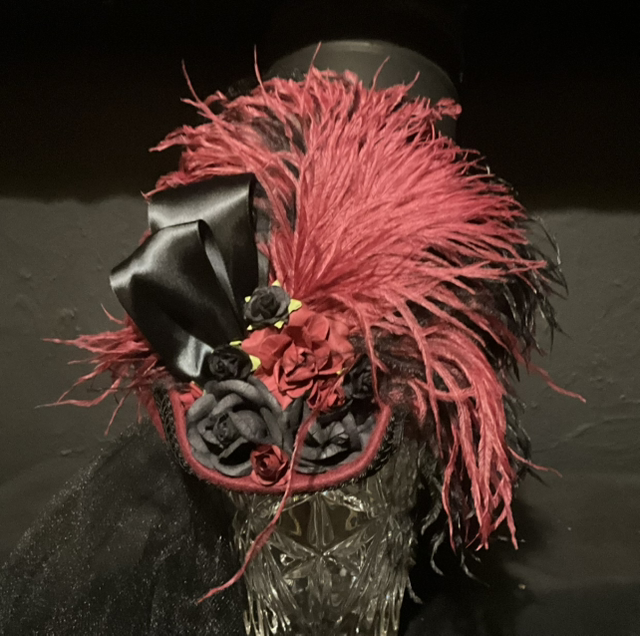 Victorian Style Hat ( Burgundy &amp; Black)