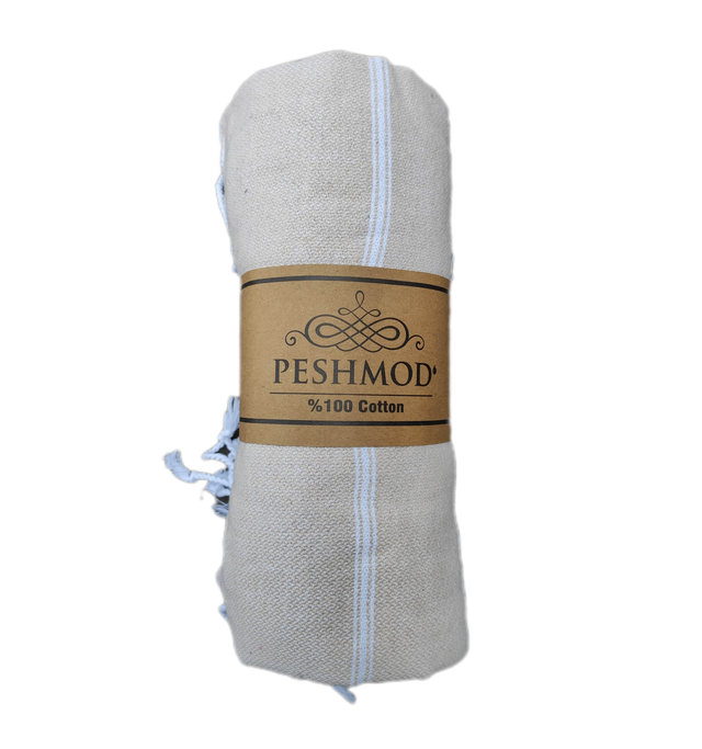 SULTAN PESHTEMAL 175x90 Turecki Ręcznik do Sauny, Hammamu, na Plażę BEŻOWY