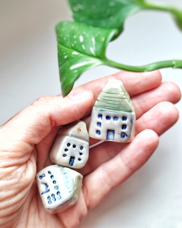 Mikro domki ceramiczne do doniczki [zestaw nr 3]