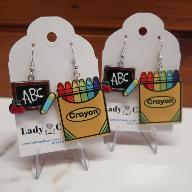 ABC/Crayon Earrings