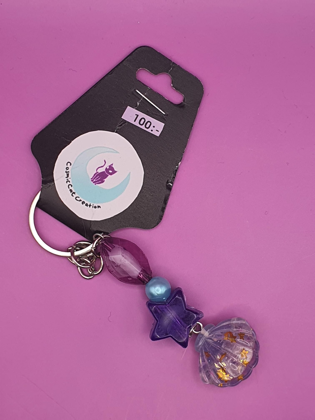 Keychain Ocean Clam Purple 