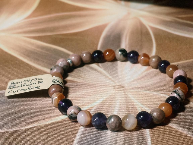 Bracelet Rhodonite/Amethyste/Cornaline