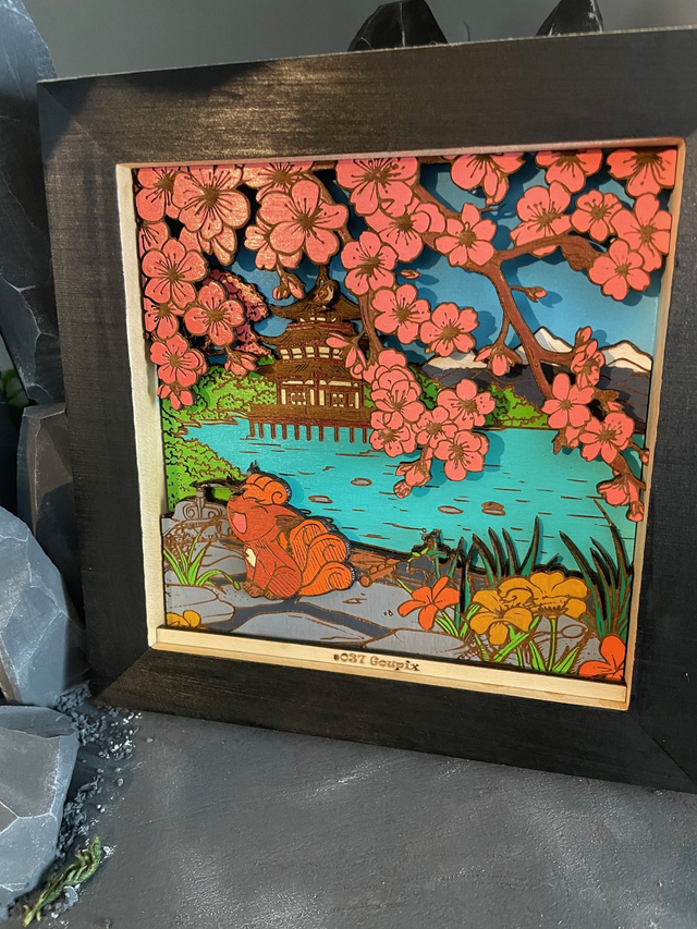 Cadre en relief pokémon, Goupix.