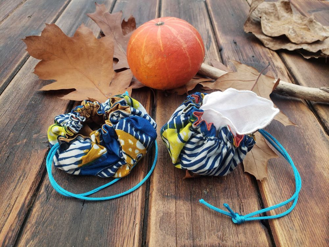 Pochette bourse -- Bleu jaune blanc