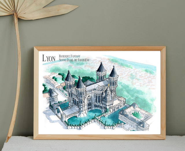 Architecture lyonnaise - La Basilique Notre-Dame de Fourvière fantasy