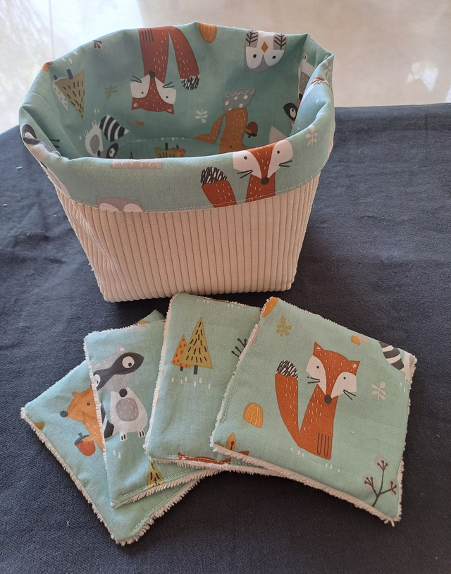 panière accompagnée de 4 lingettes