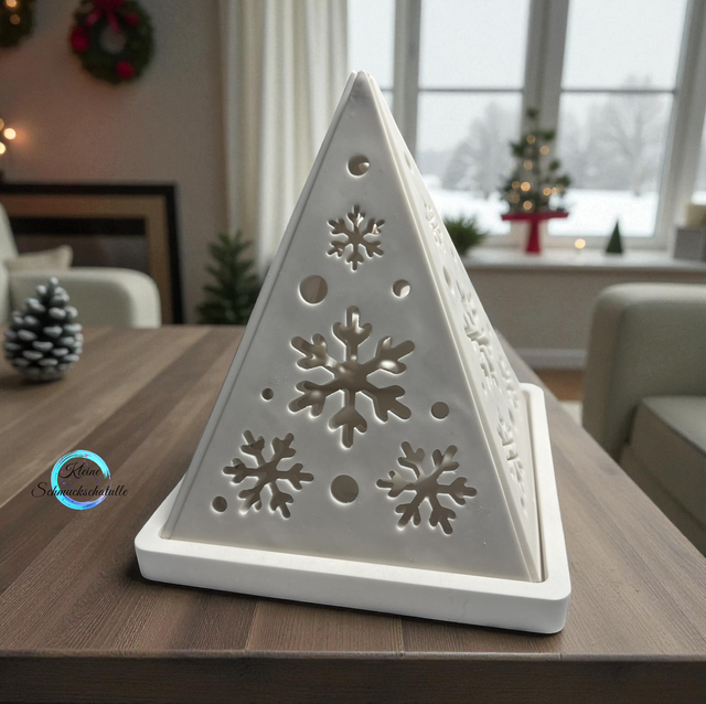 Lichtpyramide „Schneeflocke“, weiß 