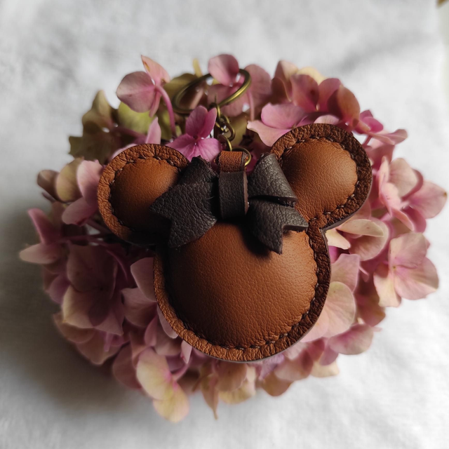 Porte clés Souris en cuir 