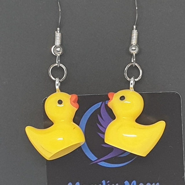 Yellow Duck Earrings 