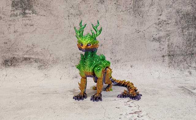 Forest Dragon, Fantasy Dragon, 3D Printed, Tabletop Dragon, Decorative Display Dragon, Flexible Forest Dragon, Nature, Forest 